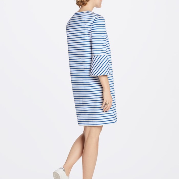 Draper James Sailor Stripe Ruffle Shift Dress Blue white  8 - Picture 3 of 11